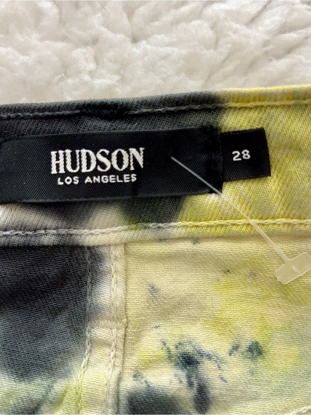 Hudson Jeans Yellow and Black Tie-Dye Mini Skirt size 28